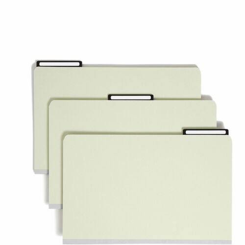 Smead  File Folder, Metal Tab, 1" Exp,1/3 Cut, Legal, 25/BX, GY/GN