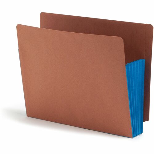 Smead  Extra Wide File Pocket, 5-1/4" Exp, Letter, Blue