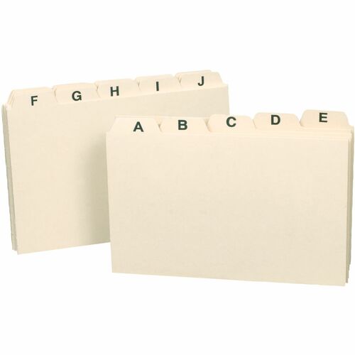 Smead  Card Guides, A-Z Tabs, 1/5 Cut, 5"x3", 5/ST, Manila