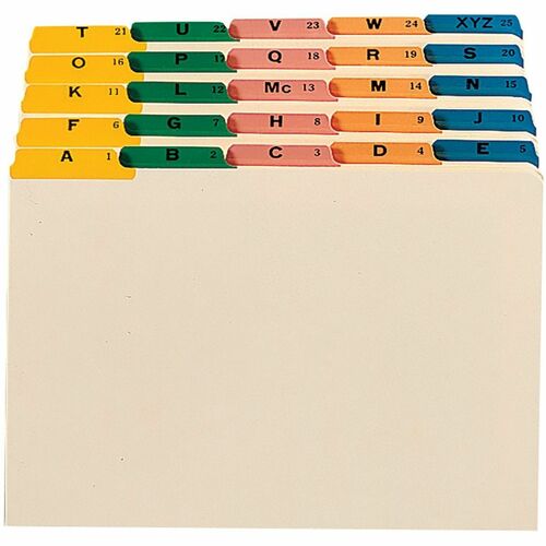 Smead  A-Z Heavyweight Filing Guides, 1/5 Cut, Lgl, 25/ST, AST