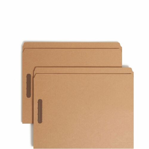 Smead  Fastener File Folder, 2 Fast, Straight Cut,50/BX, Kraft