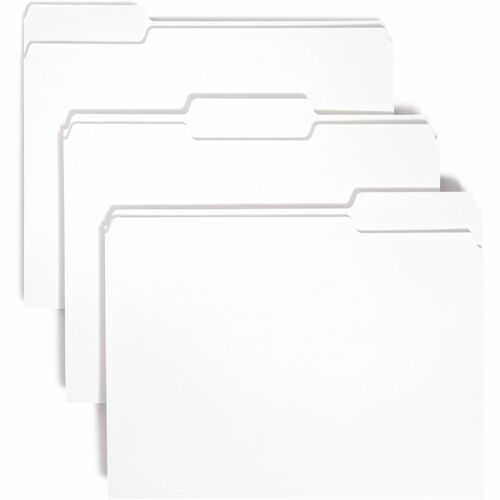 Smead  File Folder,1/3 AST 1-Ply Tab,Letter,100/BX,White