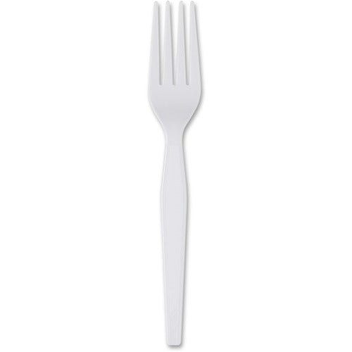 Dixie Foods  Forks, Heavywt Plastic, Bulk, 7-1/10" L, 1000/CT, White-DXEFH217