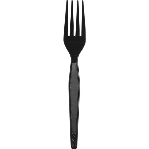 Dixie Foods  Forks, Heavyweight Plastic, 1000/CT, Black-DXEFH517