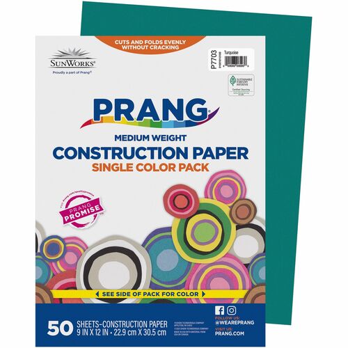 Pacon  Construction Paper, 9"x12", 50/PK, Turquoise