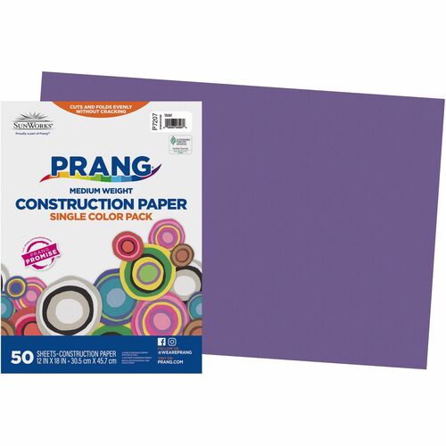 Pacon  Construction Paper,Smooth Textured,12"x18",50/PK,Violet