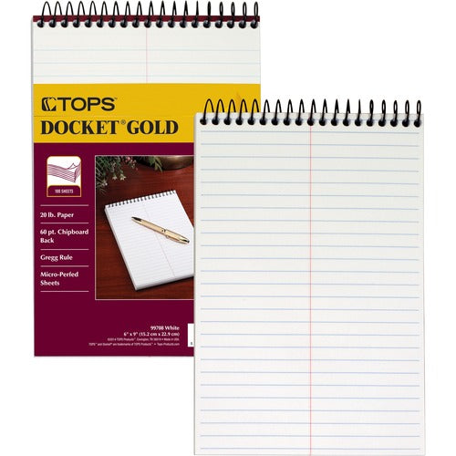Tops  Steno Book, Gregg Rule, 16lb, 6"x9",100 Sheets, WE