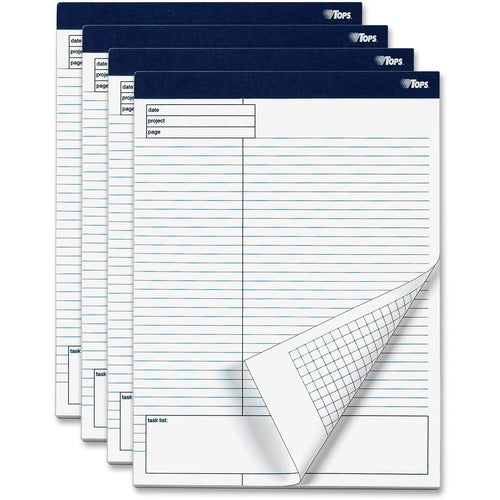 Tops  Planning Pad,w/Margin Task List,8-1/2"x11-3/4",40 SH,4/PK,WE