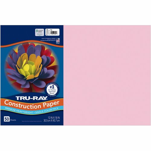 Pacon  Construction Paper,76 lb.,12"x18",50/PK,Pink
