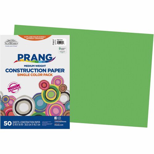 Pacon  Construction Paper, Film Wrapped, 12"x18", 50Shts/PK, BGN