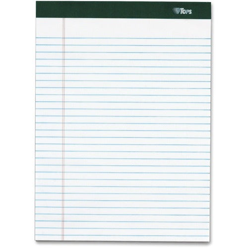 Tops  Double Docket Legal Pad,Narrow Rule,LTR,100/Pgs,4/PK,White
