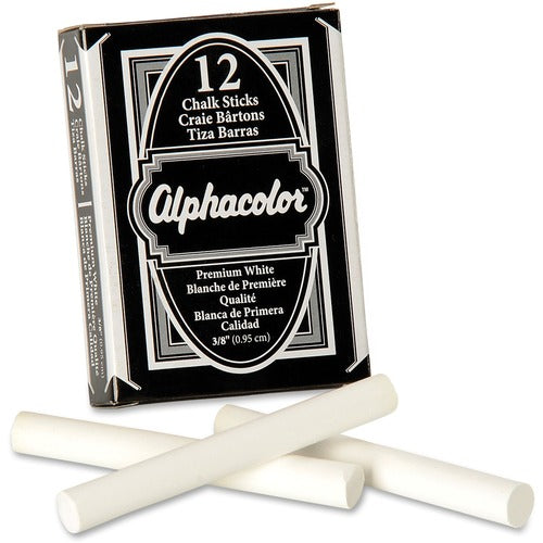 Quartet  Chalk Sticks, Low Dust, Nontoxic, 3-1/4"x3/8", 12/BX, White