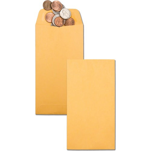 Quality Park  Coin Envelopes, 28lb., No. 7, 3-1/2"x6-1/2", 500/BX, Kraft