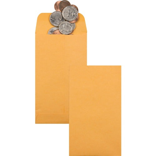 Quality Park  Coin Envelopes,Size 5-1/2,28 lb,3-1/8"x5-1/2",500/BX,Kraft