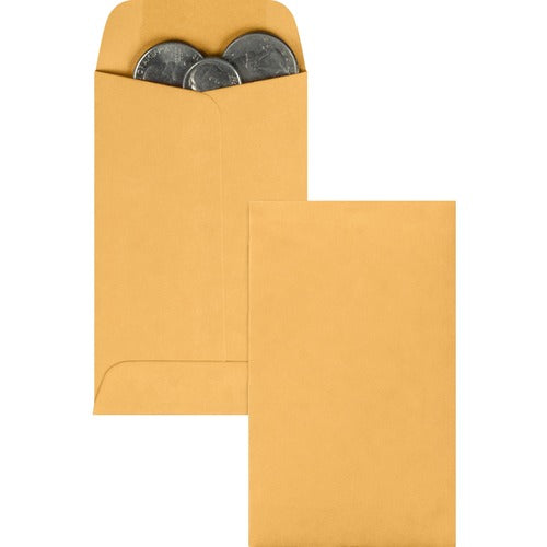 Quality Park  Coin Envelopes,Size 3,28 lb,2-1/2"x4-1/4",500/BX,Kraft