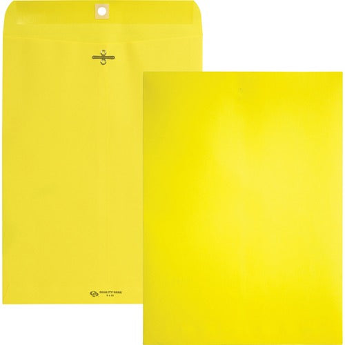 Quality Park  Clasp Envelopes, Gummed, 9"x12", 10/PK, Yellow