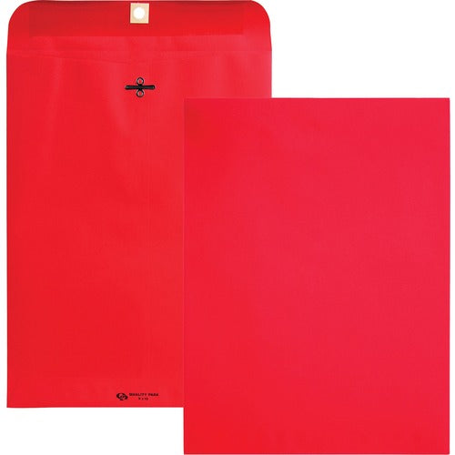 Quality Park  Clasp Envelopes, Gummed, 9"x12", 10/PK, Red