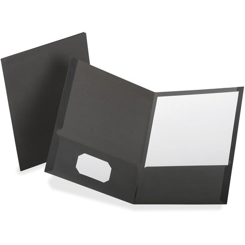 Oxford  Linen Paper Portfolio, Twin PCKT, LTR, 25/BK, Gray