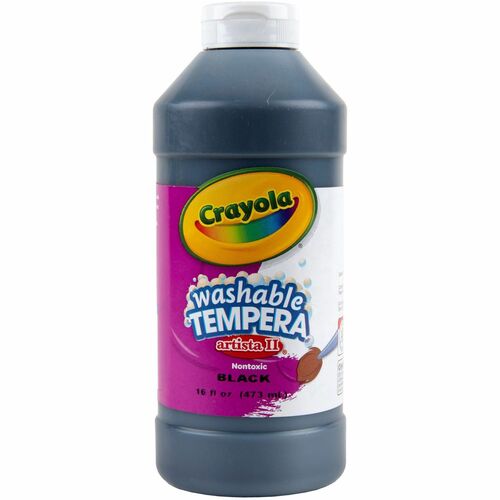 Crayola  Tempera Paint, Washable, 16oz., Black