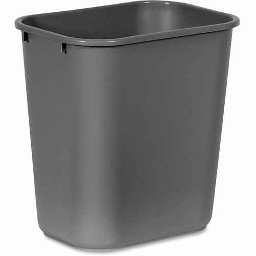 Rubbermaid Commercial Products  Waste Bin,Plastic,28 Quart,14-1/4"x10-1/4"x15",Gray
