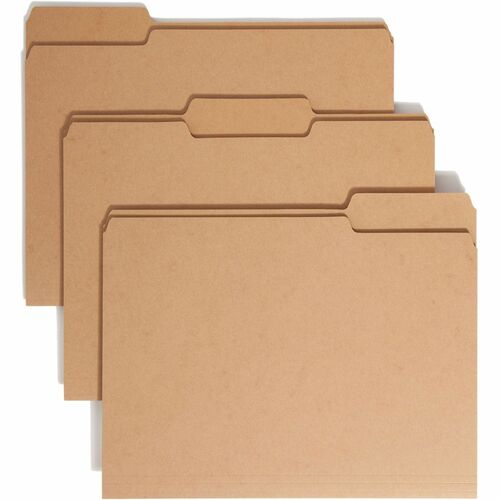 Smead  File Folders, 1/3-cut Tab Assorted, Letter, 50/BX, Kraft