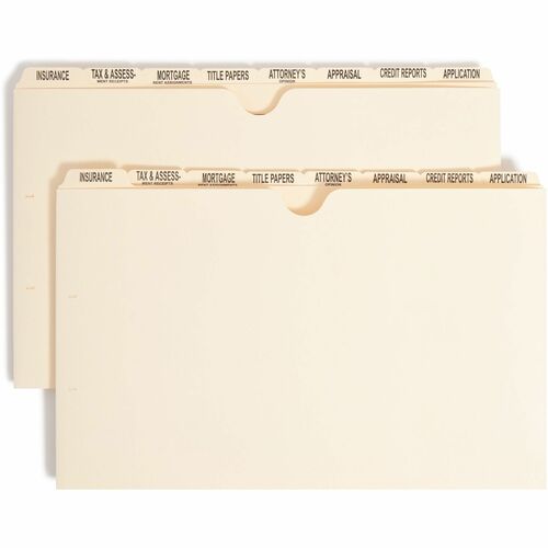 Smead  Mortgage Folder w/ Index Div, 14-3/8"x9", 96/BX, Manila