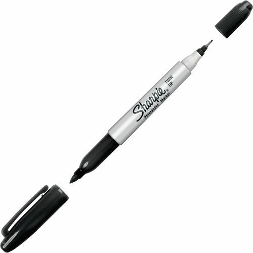 Newell Brands  Permanent Marker, Twin Tip, Fine/Ultra Fine Point, Black