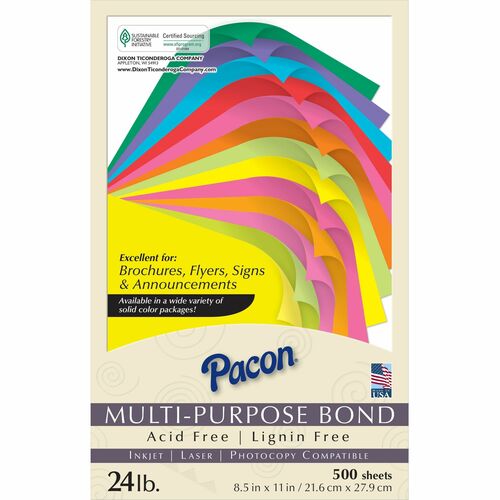 Pacon  Multipurpose Paper, 24 lb., 8-1/2"x11", 500/RM, Pumpkin