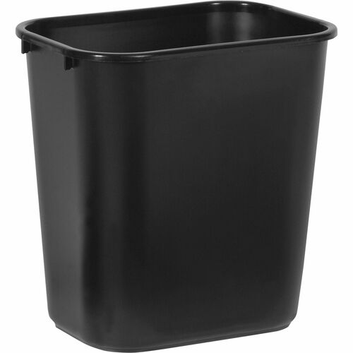 Rubbermaid Commercial Products  Waste Bin,Plastic,28 Quart,14-1/4"x10-1/4"x15",Black