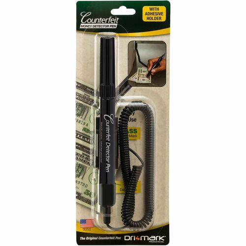 Dri Mark Products Inc  Dri-Mark Counterfeit Detector Pen, W/ Coil & Clip, Black-DRI351BCL