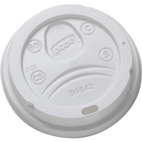 Dixie Foods  Lids, Domed, 3-1/2"Wx3-1/2"Lx1/2"H, 100/PK, White-DXED9542