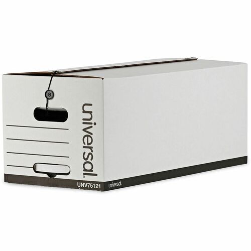 Universal  Deluxe Quick Set-up String-and-Button Boxes, Letter Files, White, 12/Carton