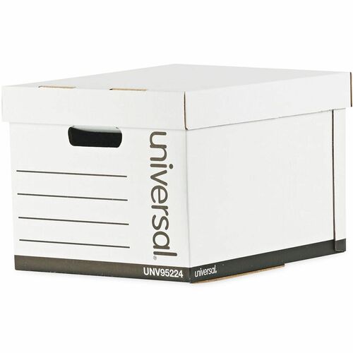 Universal  Heavy-Duty Fast Assembly Lift-Off Lid Storage Box, Letter/Legal Files, White, 12/Carton