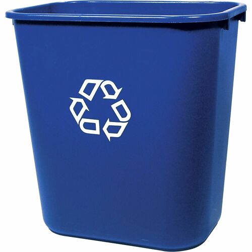 Rubbermaid Commercial Products  Recycling Container, 28-1/8 Quart, 14-1/2"x10-1/4"x15", Blue
