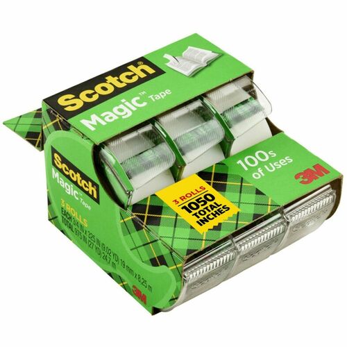 3M  Magic Tape, in Handheld Dispenser, 3/4"x300", 3/PK, Clear