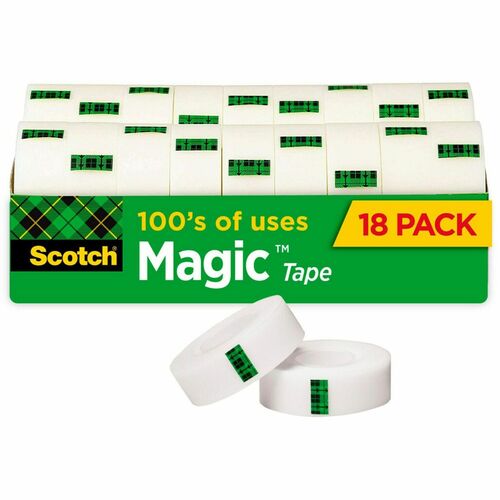 3M  Magic Tape, Cabinet Pk, 3/4"x1000", 18rolls/PK, Clear