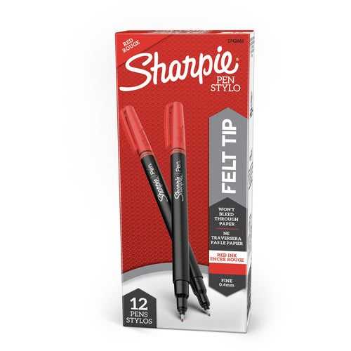 Newell Brands  Sharpie Pen, Permanent, Fine Point, Red