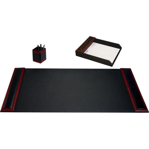 Dacasso  Desk Set,3 Pc,34-3/4"x20-3/4"x5-2/5",BK/RWD