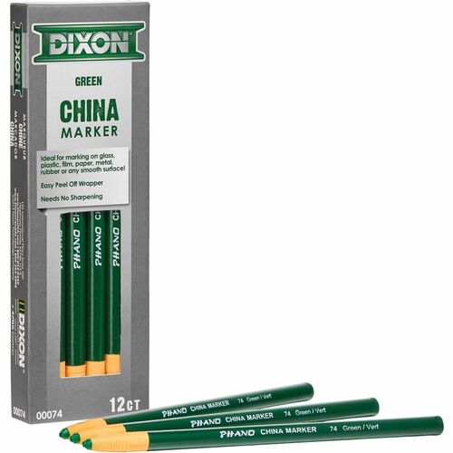 Dixon Ticonderoga Company  China Marker, Nontoxic, Paper Wrapped, Green