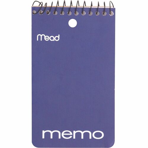 Mead  Memo Book,College Ruled,1-HP,Top Wirebound,3"x5", AST