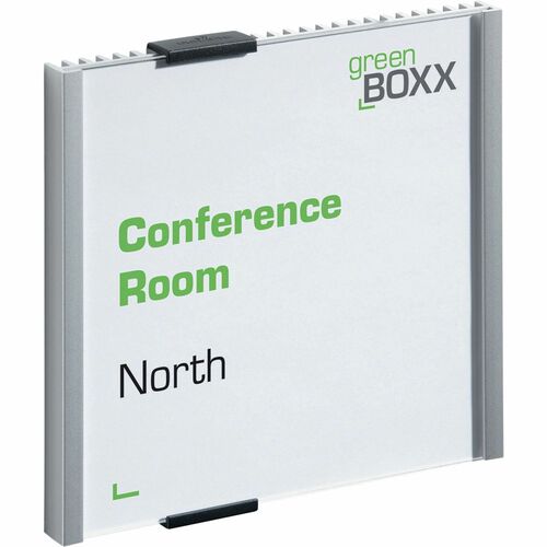 Durable Office Products  Information Sign, Mountable, 6-1/8"x6-1/8", Silver/BK