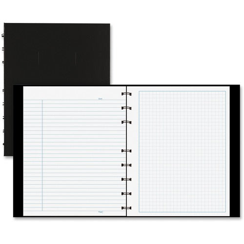 Rediform  NotePro Organizer, Quad/College Rule,7-1/4"x9",Black