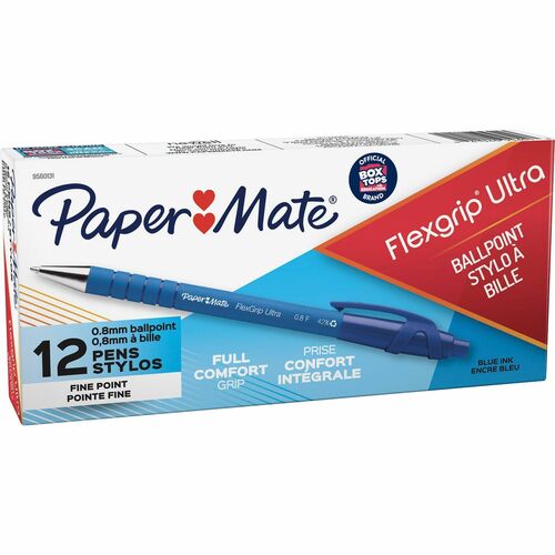 Paper Mate  Ballpoint Pen, Retractable, Fine Point, Blue/BE