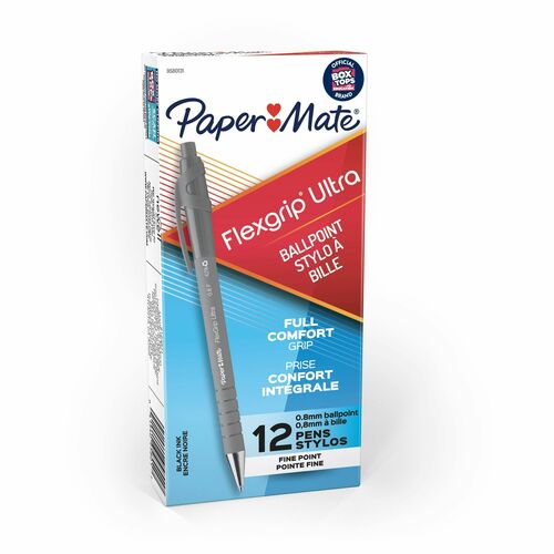 Paper Mate  Ballpoint Pen, Retractable, Fine Point, Black/BK
