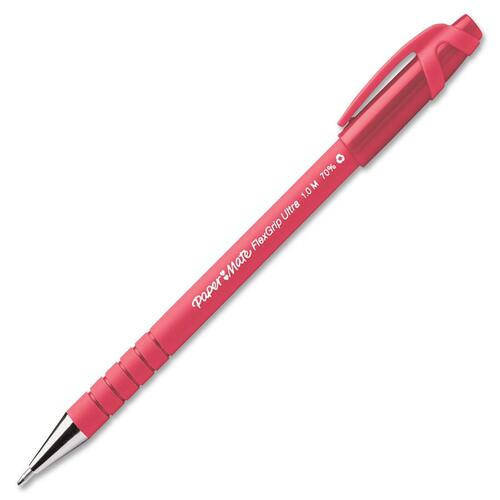 Paper Mate  Flexgrip Ultra Ball Pen, Med Pt. Red Ink/Red Barrel