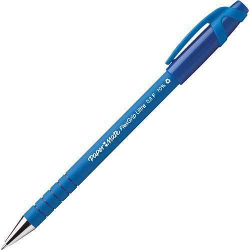 Paper Mate  Flexgrip Ultra Ball Pen, Fine Pt., Blue Ink/Barrel