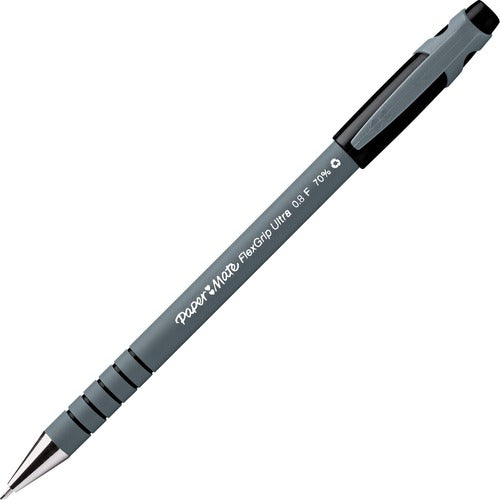 Paper Mate  Flexgrip Ultra Ball Pen, Fine Pt., Black Ink/Barrel
