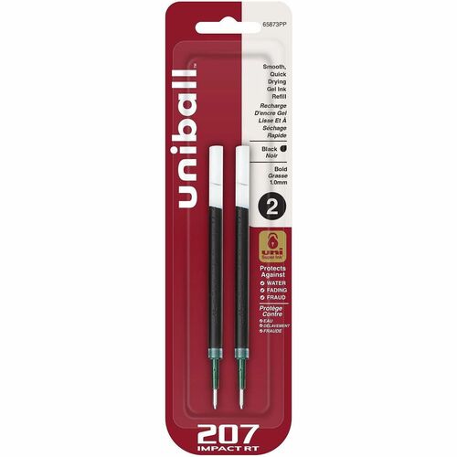 uni-ball Corporation  Gel Impact RT Refill, Bold Point, 2/PK, Black Ink