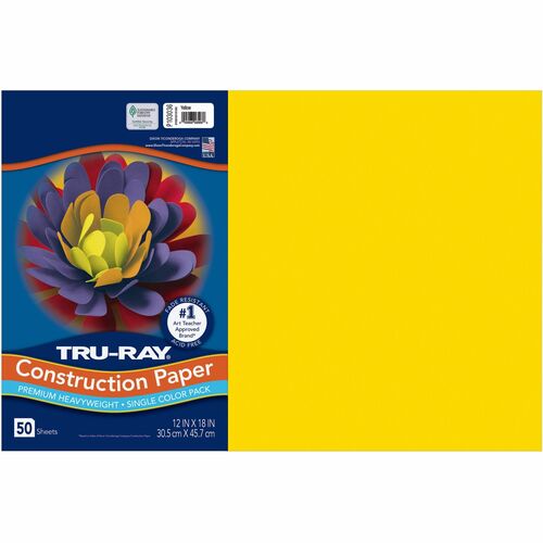 Pacon  Construction Paper,76 lb.,12"x18", 50/PK, Yellow