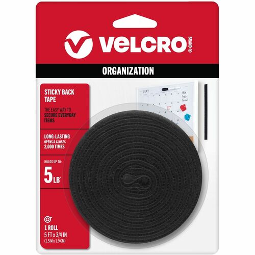 Velcro Industries  Tape Dispenser, 3/4"x5' Tape, Black